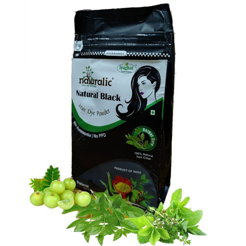 Naturalic Natural Black Hair Dye Powder 100g - Iyarkai Herbal Products
